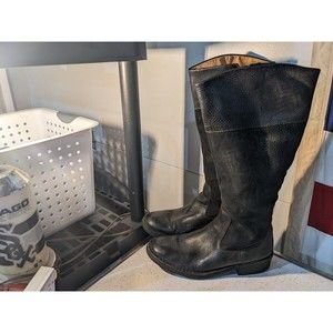 Born Black Leather Zip Knee High Riding Boots Style W3359  Womens Size 9